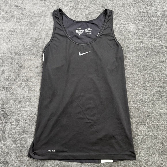 Nike Tops - Nike Pro Combat Dri-Fit Fitted Women’s Black Tank-Top Size Medium Activewear
